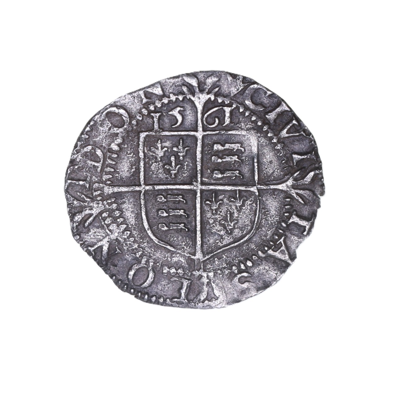 Elizabeth I AD 1558-1603 Silver Threefarthings 3rd/4th issue - Image 2