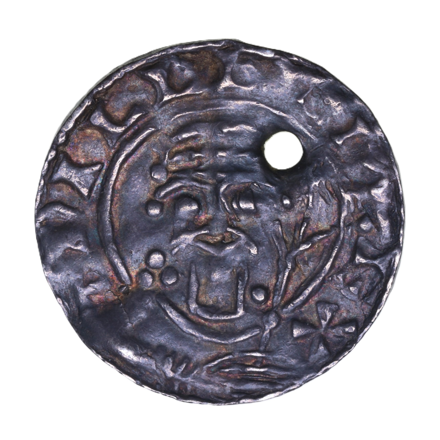 William I 'The Conqueror' AD 1066-1087 Silver Penny Paxs type Bristol (holed)