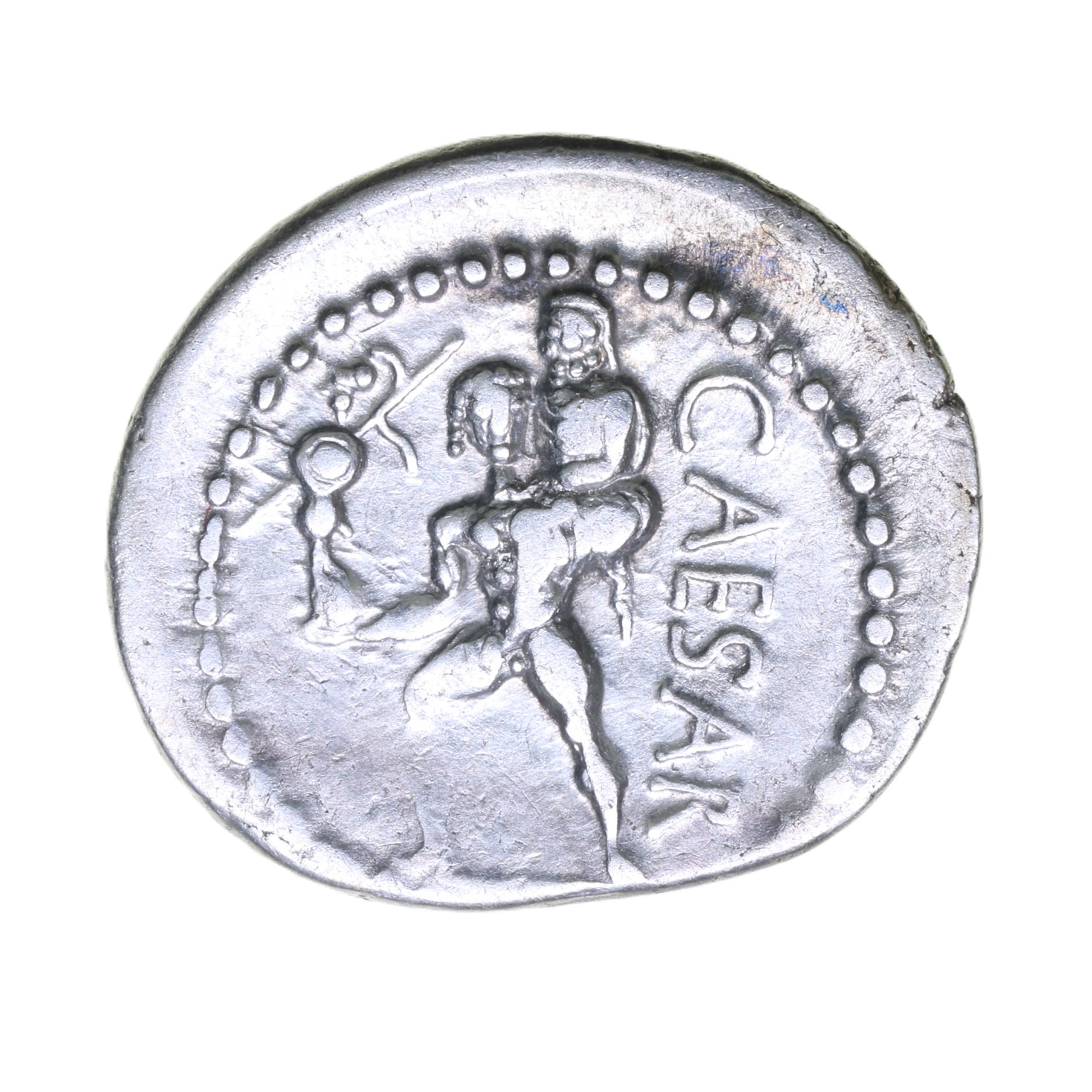Julius Caesar 47 BC Silver Denarius - Image 2