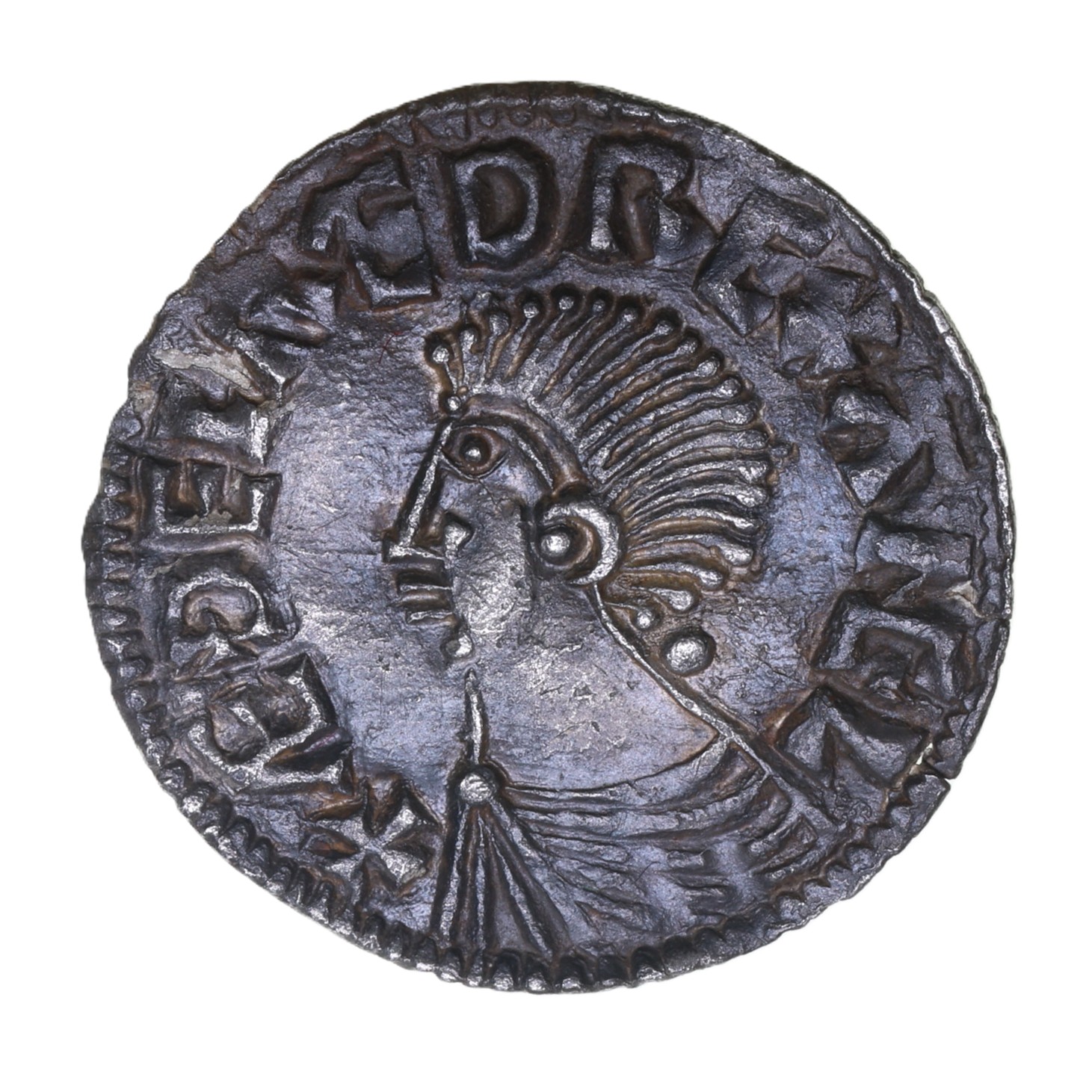 Aethelred II AD 978-1016 Silver Penny Colchester Long Cross type