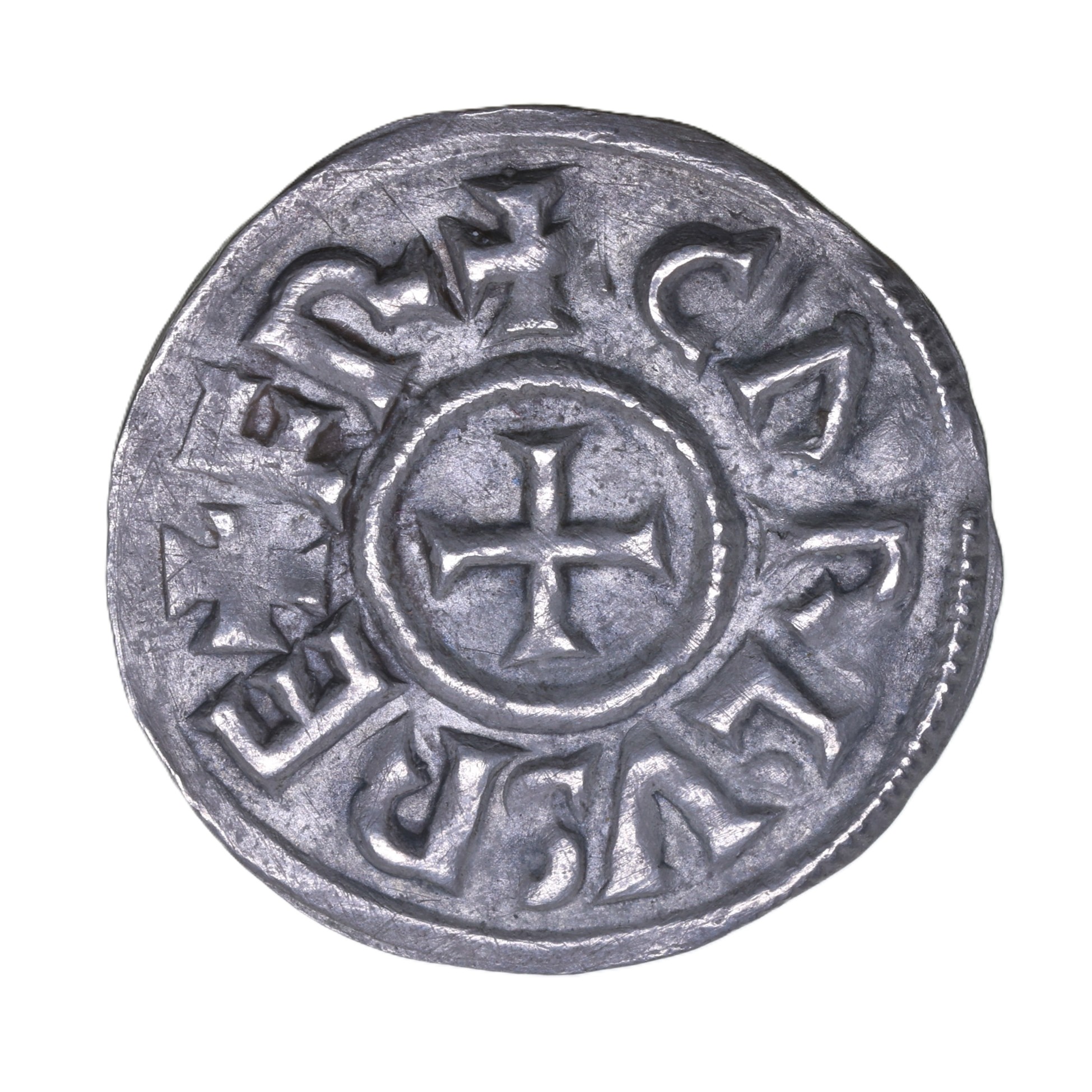 France Charles the Bald AD 840-877 Silver Denier Melle