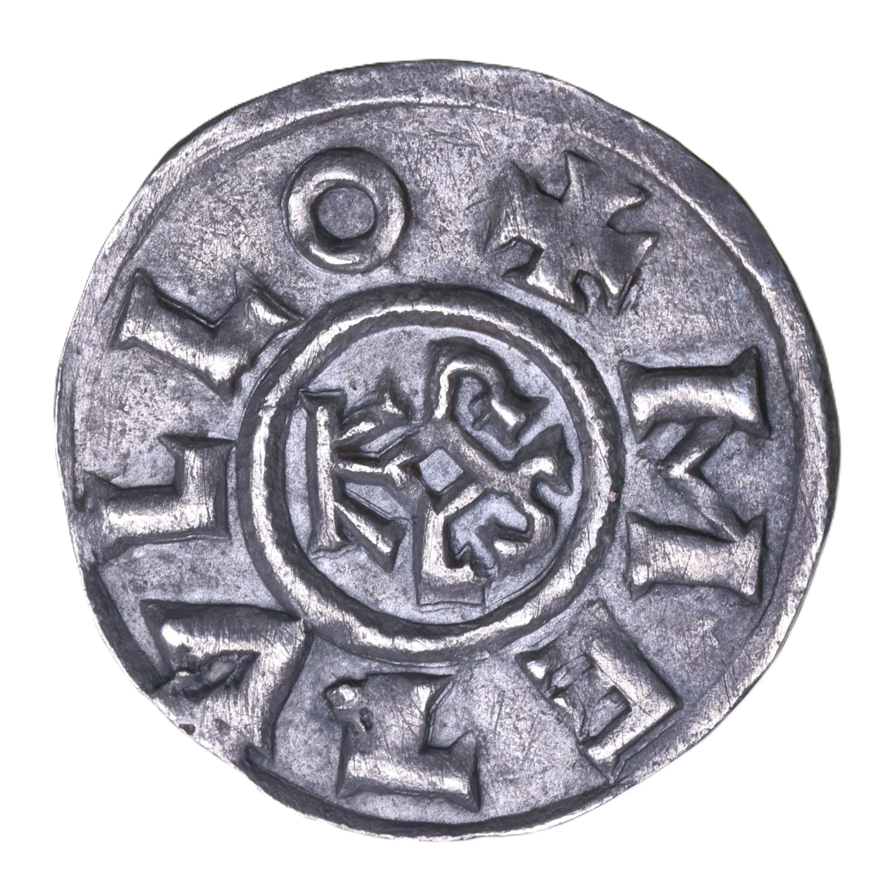 France Charles the Bald AD 840-877 Silver Denier Melle - Image 2