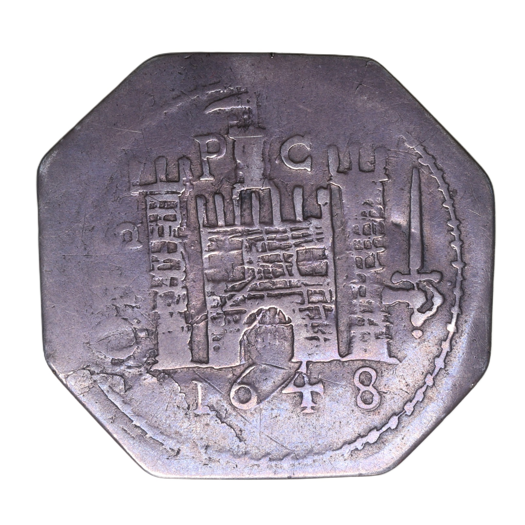 Charles I AD 1625-1649 Silver Shilling Siege piece AD 1648 Pontefract Castle