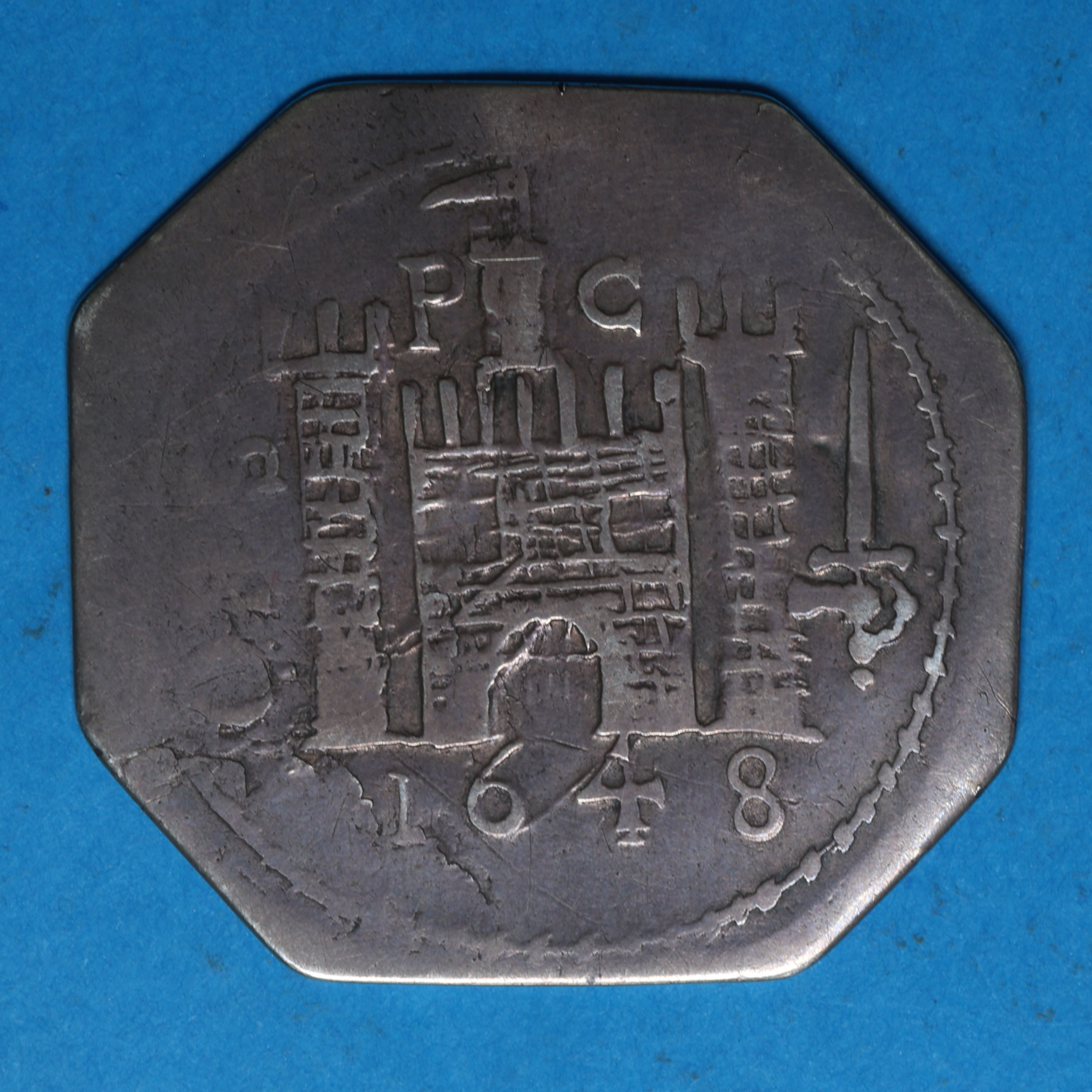 Charles I AD 1625-1649 Silver Shilling Siege piece AD 1648 Pontefract Castle - Image 3