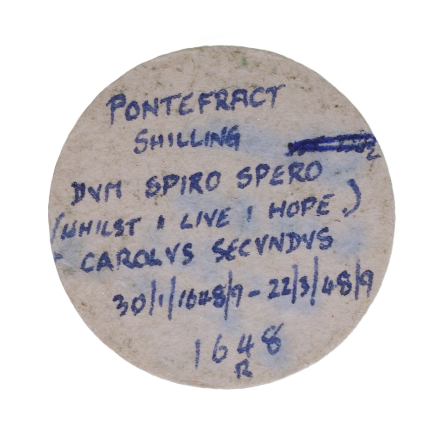 Charles I AD 1625-1649 Silver Shilling Siege piece AD 1648 Pontefract Castle - Image 5