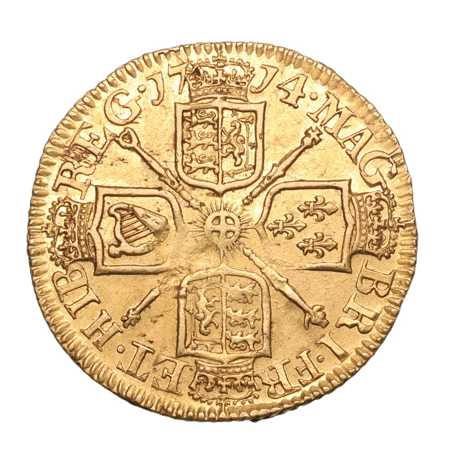 Anne AD 1702-1714 Gold Half Guinea AD 1714 - Image 2