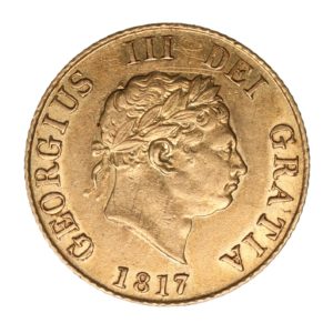 George III AD 1760-1820 Gold Half Sovereign AD 1817