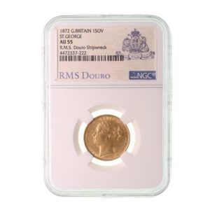 Victoria AD 1837-1901 Gold Sovereign DOURO Shipwreck NGC Graded AU55