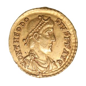 Theodosius I AD 379-395 Gold Solidus Trier