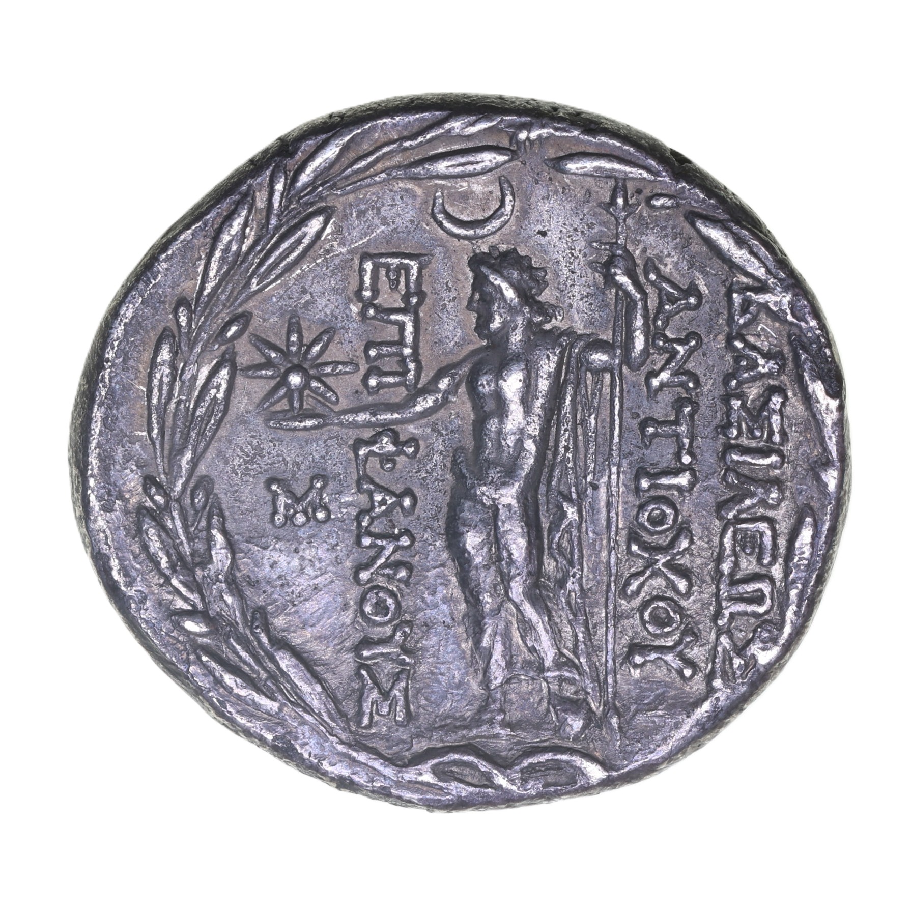 Seleucid Kingdom Antiochus VIII Grypos 121-96 BC Silver Tetradrachm - Image 2