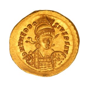 Theodosius II AD 402-450 Gold Solidus Constantinople