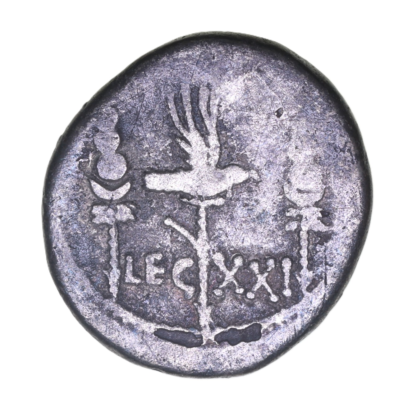 Mark Antony 30 BC Silver Denarius LEG XXI - Image 2