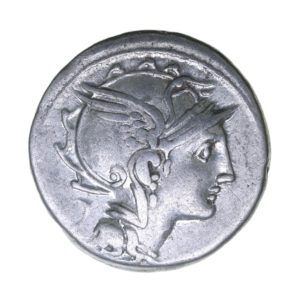 Roman Republic Ap. Claudius Pulcher, T. Mallius 111-110 BC Silver Denarius