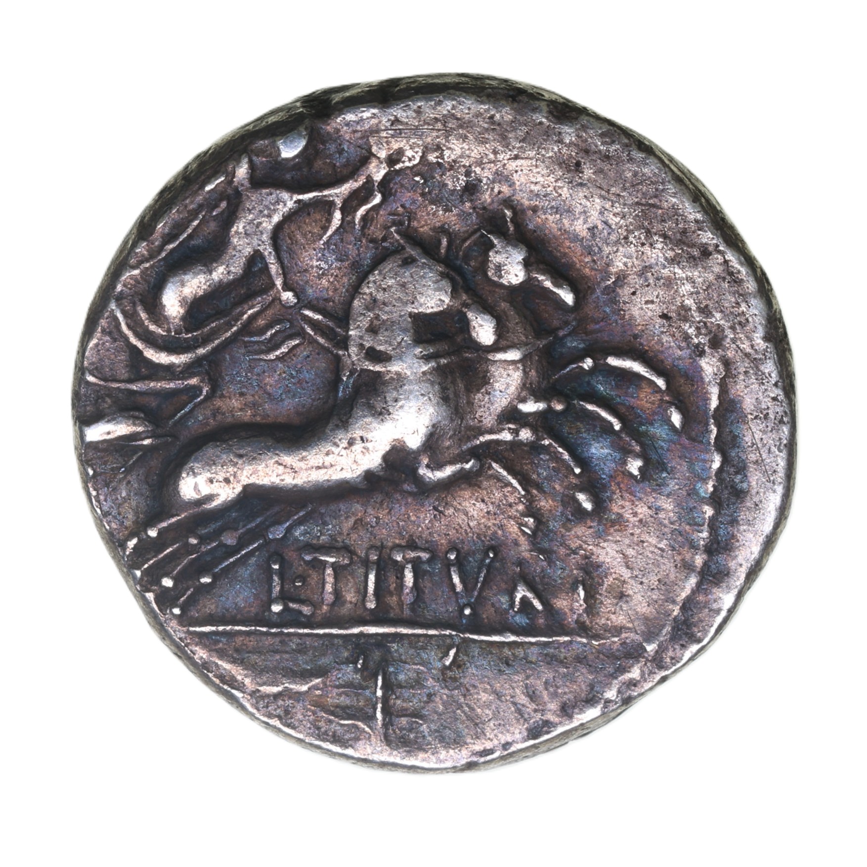 Roman Republic L. Titurius L.f. Sabinus 89 BC Silver Denarius - Image 2