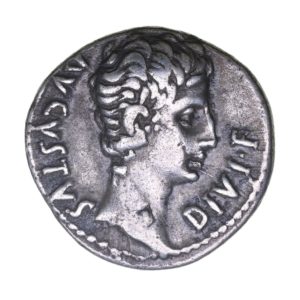 Augustus 27 BC - AD 14 Silver Denarius Lyon