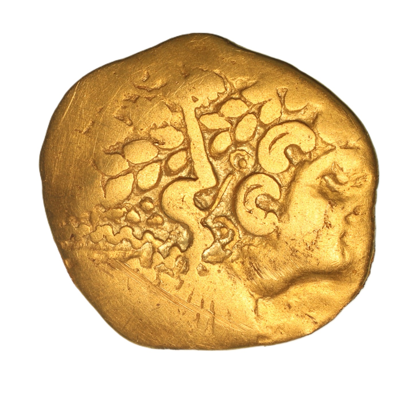 Gallo Belgic Ambiani 2nd Century BC Broad Flan Gold Quarter Stater *Rare*