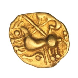 Gallo Belgic Nervii? 2nd Century BC Crossed Lines with Rider Gold Quarter Stater *Scarce*