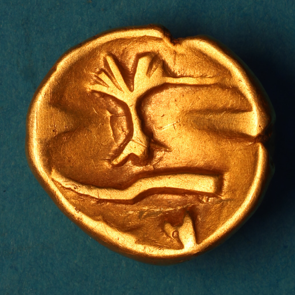 Gallo Belgic Morini 2nd Century BC Boat Tree Gold Quarter Stater - Image 3