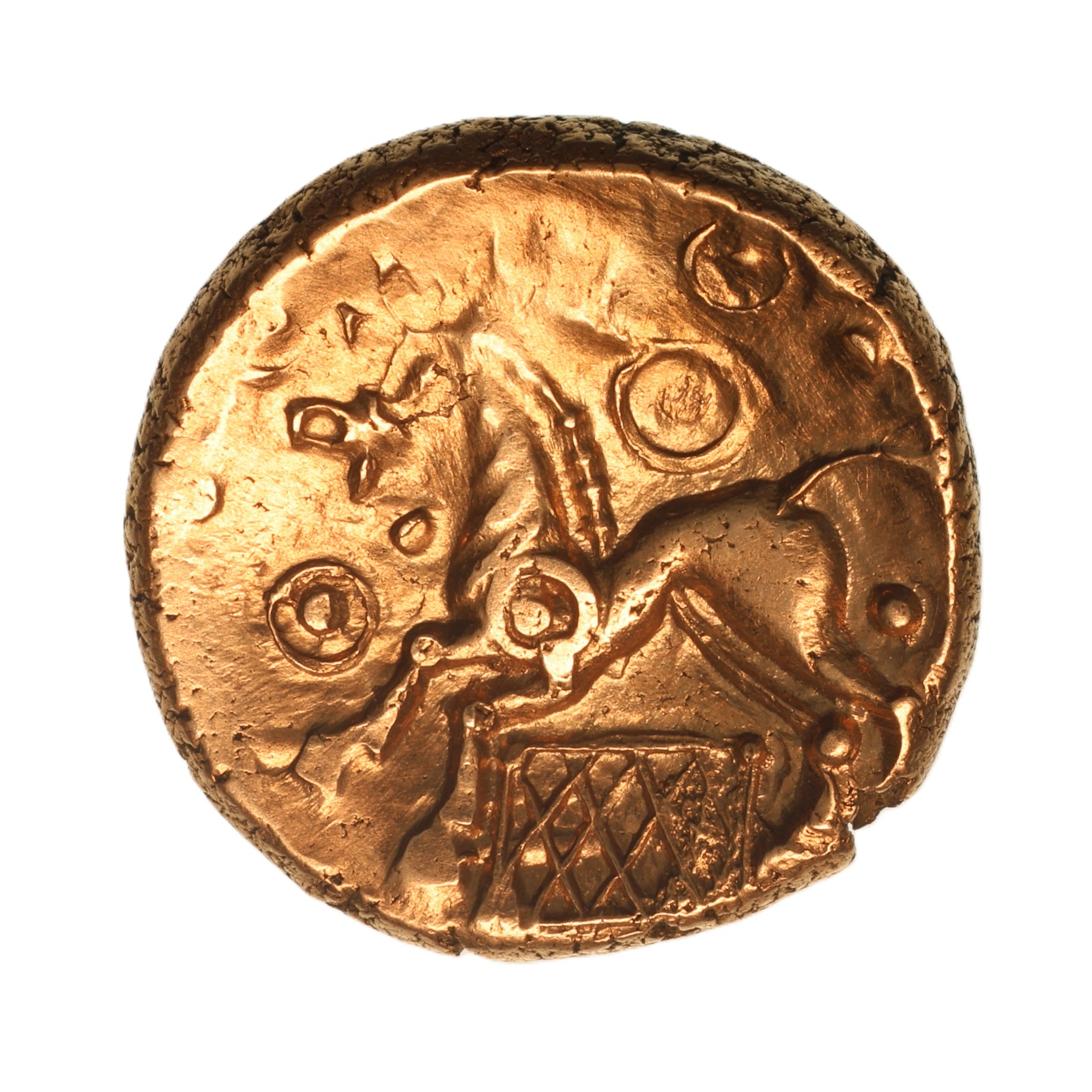Cantiaci 1st Century BC Weald Net Gold Stater *Excessively Rare*
