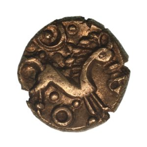 Belgae 1st Century BC Winchester Cross Wreath Gold Quarter Stater *Excessively Rare*