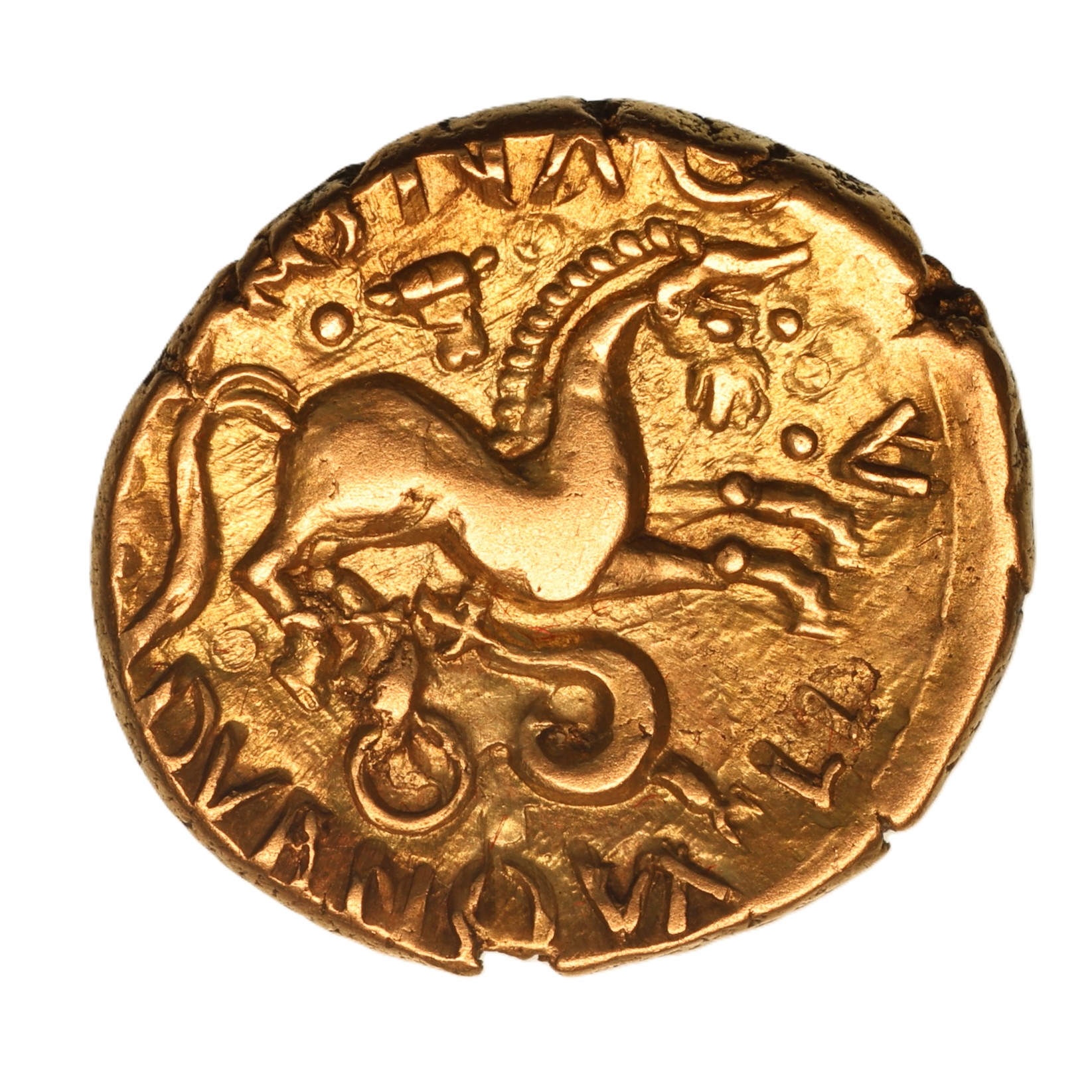 Cantiaci Dubnovellaunos c.25 BC-AD 5 Serpent Gold Stater *Very Rare*