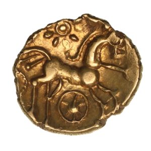 Regini & Atrebates 1st Century BC Selsey Dahlia Mane Type Gold Quarter Stater *Rare*