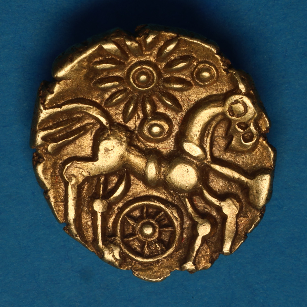Regini & Atrebates 1st Century BC Selsey Dahlia No Mane Type Gold Quarter Stater *Rare* - Image 3