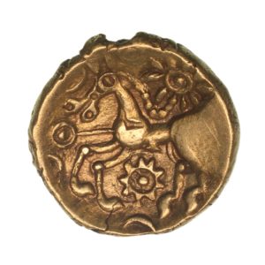 Regini 1st Century BC Ratham Ringpole Gold Quarter Stater *Very Rare*