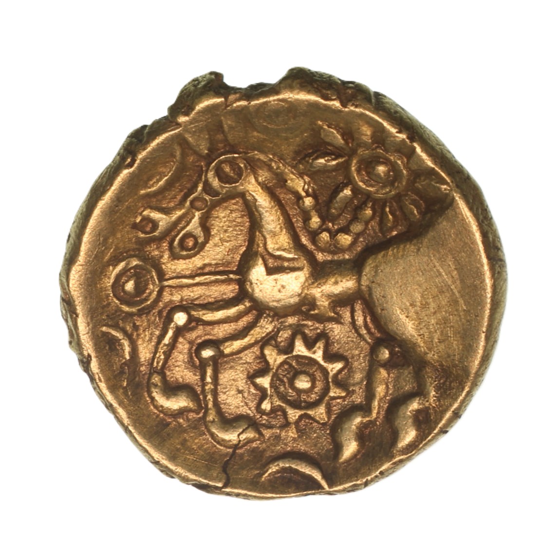 Regini 1st Century BC Ratham Ringpole Gold Quarter Stater *Very Rare*