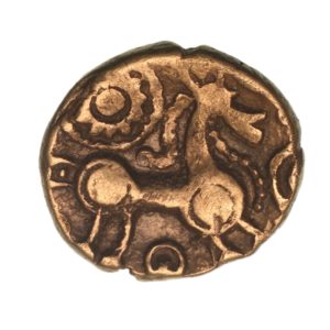 Regini 1st Century BC Ratham Sun Ring Gold Quarter Stater *Excessively Rare*