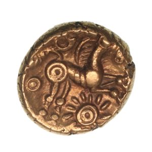 Regini 1st Century BC Two Crescents Gold Quarter Stater *Extremely Rare*