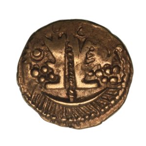 Belgae 1st Century BC Cogwheel Smiler Gold Quarter Stater *Excessively Rare*