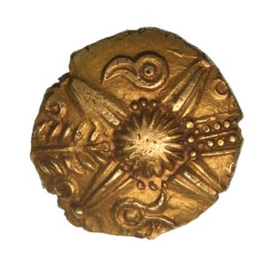 Belgae 1st Century BC Bird's Head Cruciform Gold Quarter Stater **Unique**