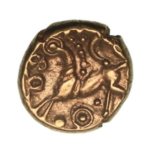 Belgae 1st Century BC Hayling Wreath Left Gold Quarter Stater *Excessively Rare*