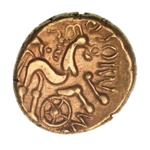 Regini & Atrebates Commios c. 50-25 BC Commios Muzzles Gold Stater *Rare*