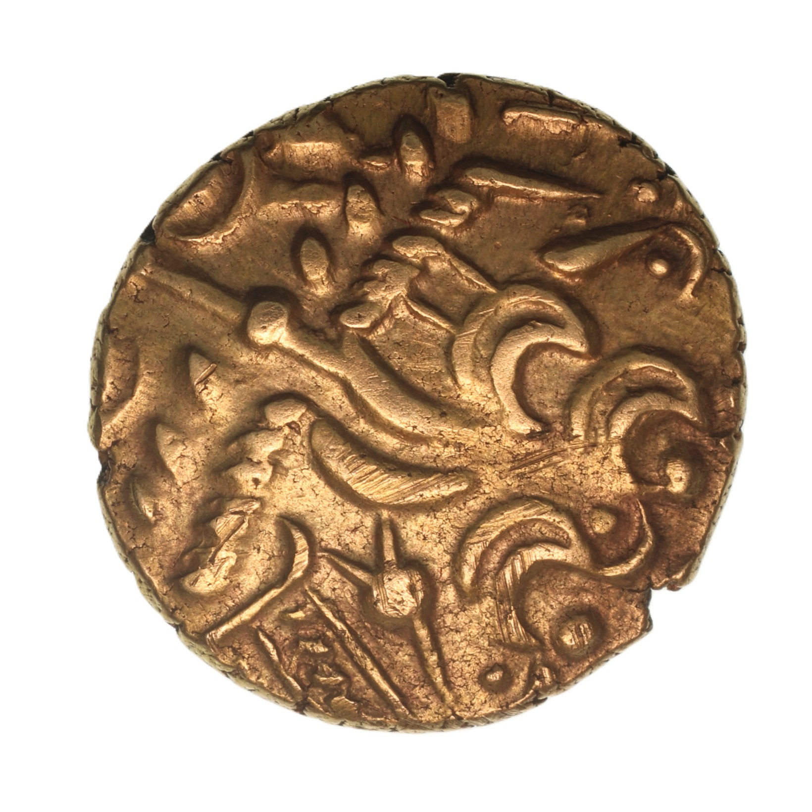 Regini & Atrebates Commios c. 50-25 BC Commios Muzzles Gold Stater *Rare* - Image 2