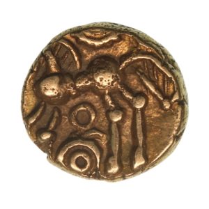 Regini & Atrebates Commios c. 50-25 BC Commios A Type Gold Quarter Stater *Scarce*