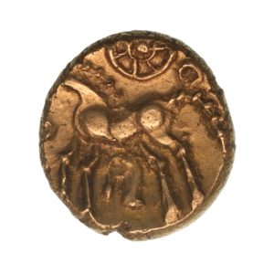 Regini & Atrebates Tincomarus c. 25 BC - AD 10 Tincomarus Tincom Commi Gold Quarter Stater *Very Rare*