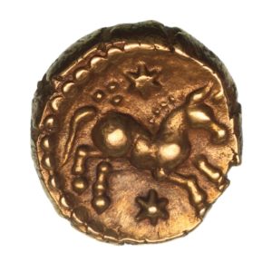 Regini & Atrebates Eppillus c. 25 BC - AD 1 Eppillus Crescent Gold Quarter Stater *Extremely Rare*