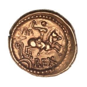 Regini & Atrebates Verica c. AD 10 - 40 Verica Warrior Rex Gold Stater *Scarce*