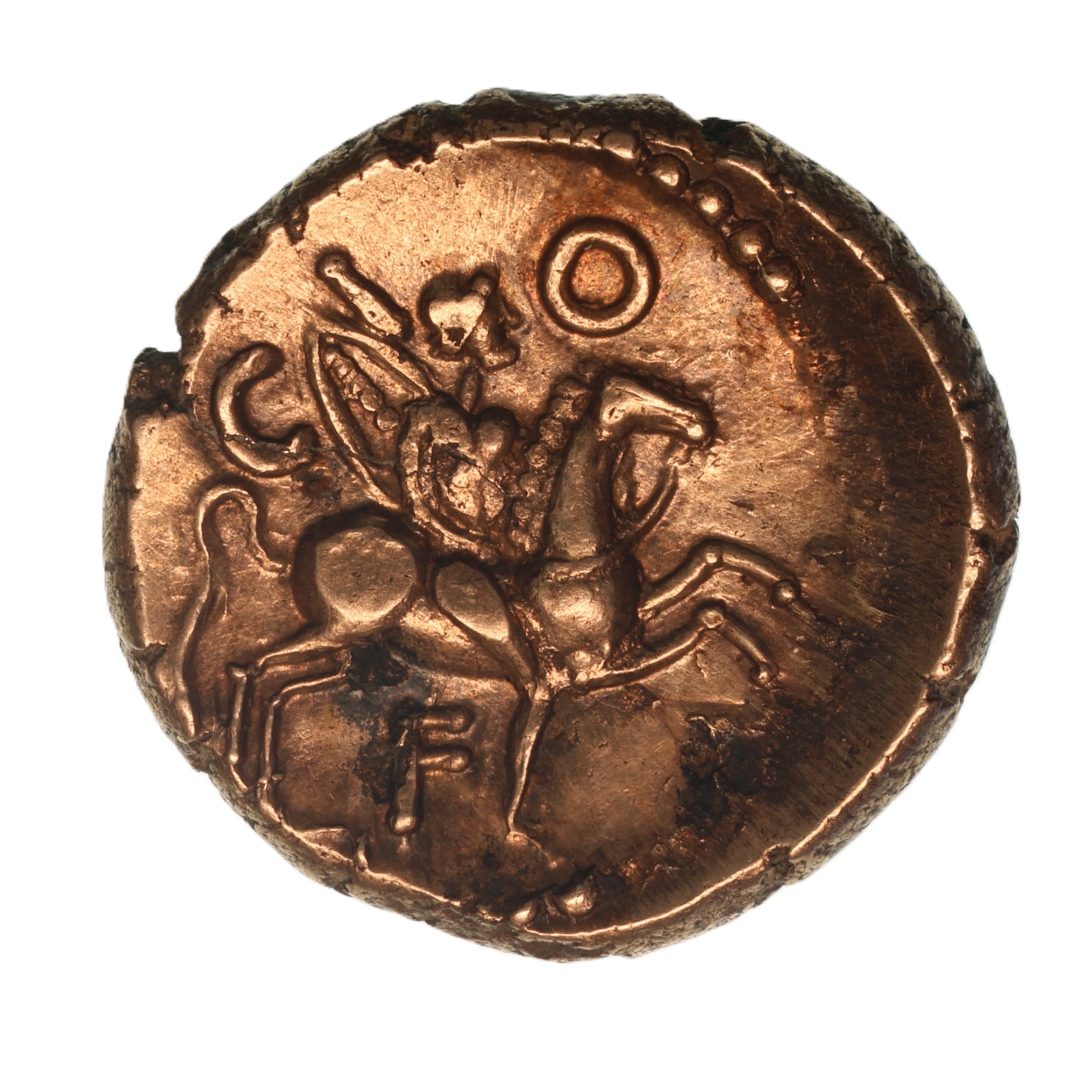 Regini & Atrebates Verica c. AD 10 - 40 Verica Vine Leaf Viri Gold Stater *Scarce*