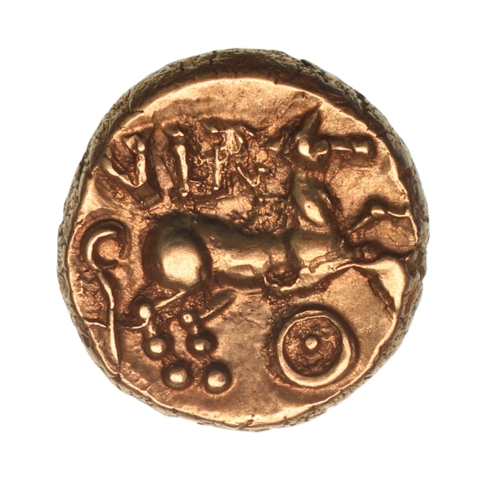 Regini & Atrebates Verica c. AD 10 - 40 Verica Thunderbolt Gold Quarter Stater *Very Rare*