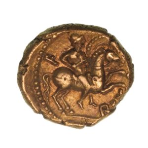 Regini & Atrebates Verica c. AD 10 - 40 Verica Vine Leaf Rex Gold Quarter Stater *Excessively Rare*