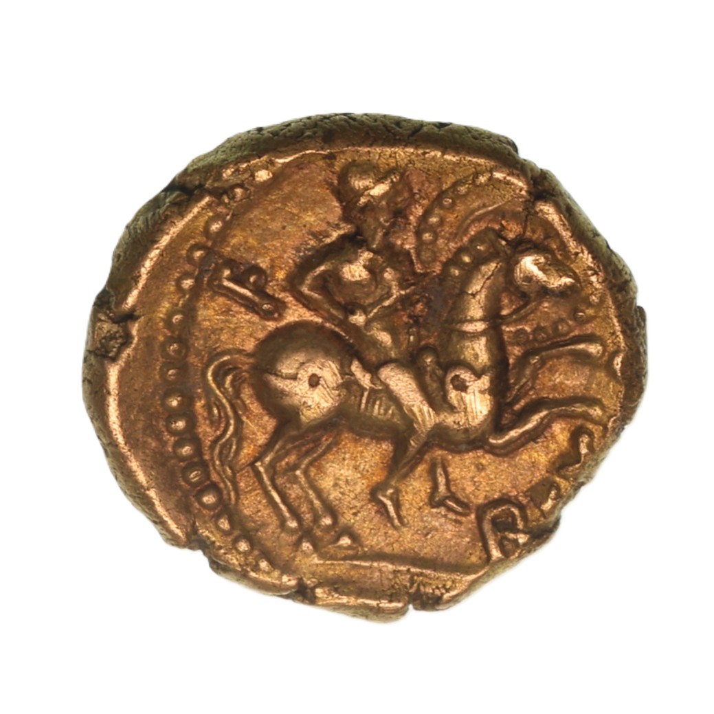 Regini & Atrebates Verica c. AD 10 - 40 Verica Vine Leaf Rex Gold Quarter Stater *Excessively Rare*