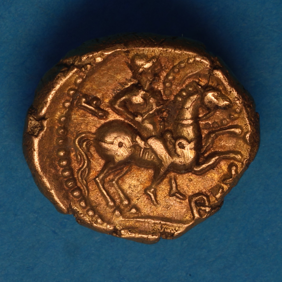 Regini & Atrebates Verica c. AD 10 - 40 Verica Vine Leaf Rex Gold Quarter Stater *Excessively Rare* - Image 3