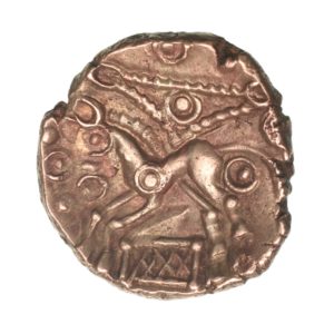 Cantiaci 1st Century BC Gold Quarter Stater Corded Triangle