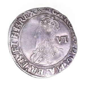 Charles I AD 1625-1649 Silver Sixpence Group D