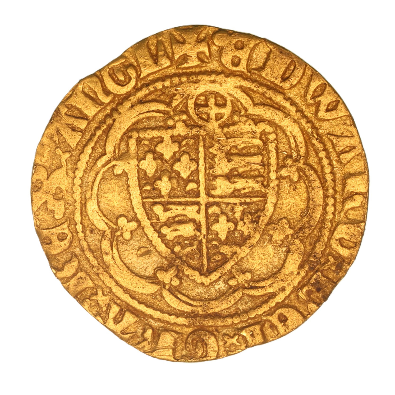 Edward III AD 1327-1377 Gold Quarter Noble Pre Treaty Calais