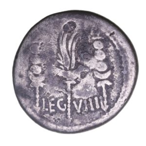 Mark Antony 30 BC Silver Denarius LEG VIII