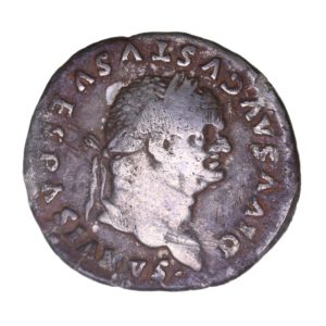 Divvs Vespasian under Titus AD 69-79 Silver Denarius Rome Triumphal quadriga